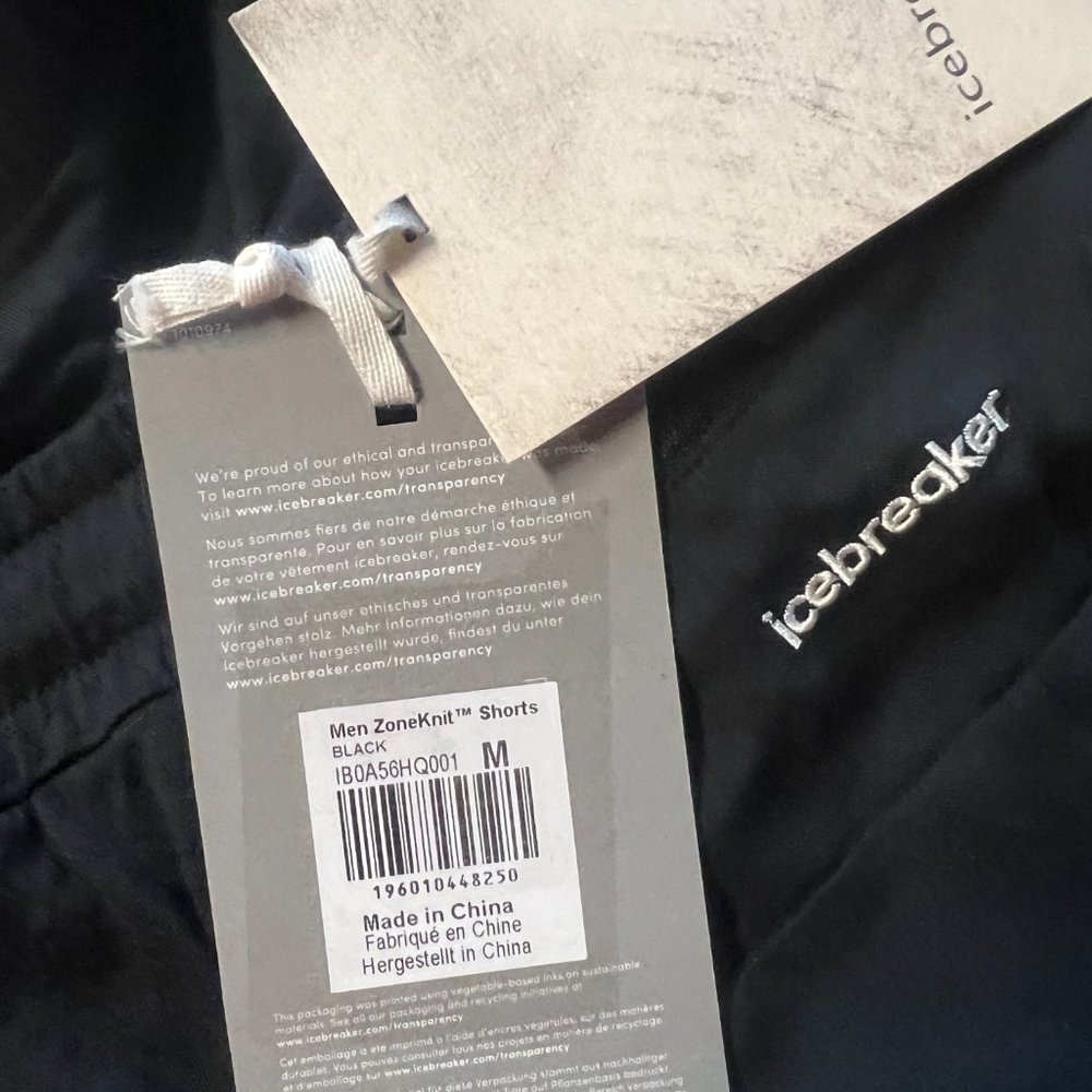 NWT! Icebreaker Men's ZoneKnit™ Merino 5.5'' Shorts Black‎  / Medium - Picture 7 of 8